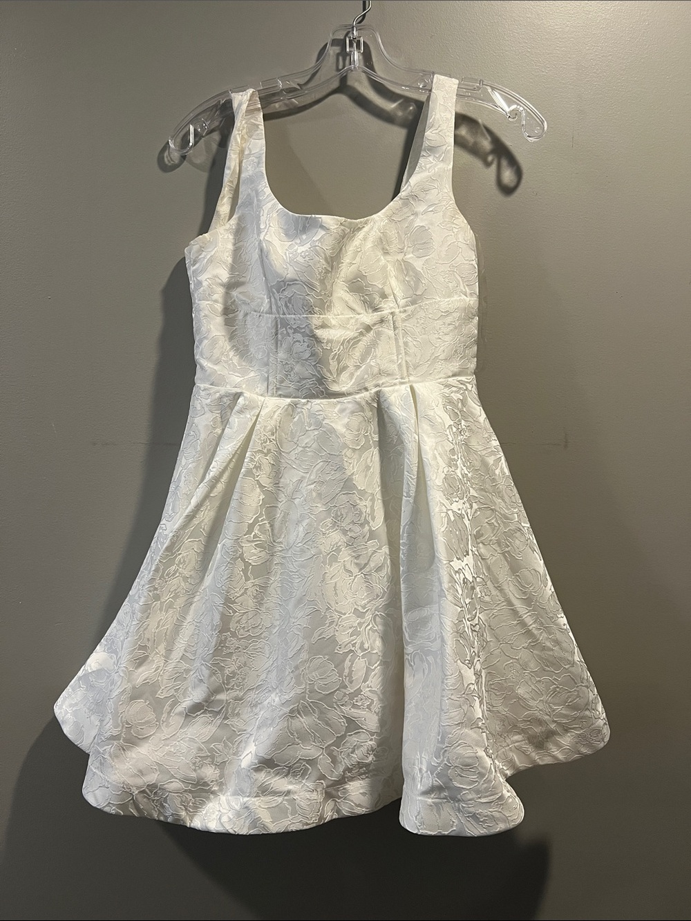 Showpo White Floral Jacquard Mini Dress